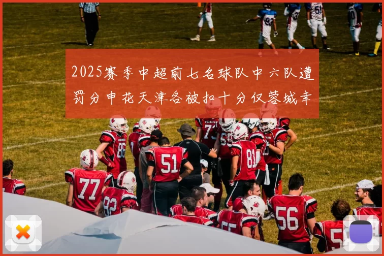 2025赛季中超前七名球队中六队遭罚分申花天津各被扣十分仅蓉城幸免